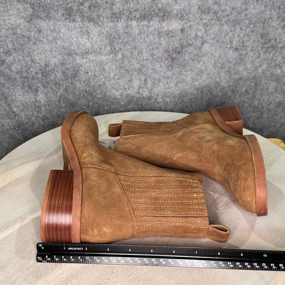 Dolce Vita Farlin Chelsea Bootie Size 7.5 Camel Brown Leather Pull On Boots - Picture 12 of 15
